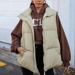 Beige puffer vest